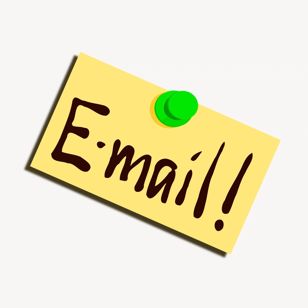 Email reminder note clipart, collage